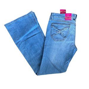 VTG CANDIES Flare Lightwash Jeans Bow on Back Pockets sz 9 NWT Juniors